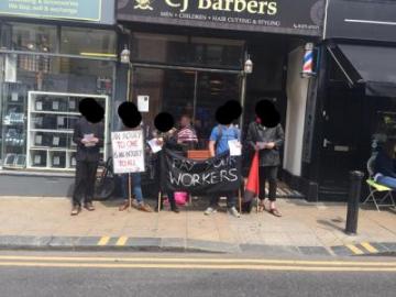 Protestkampagne der SolFed-IAA Brighton 2019